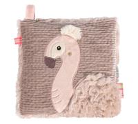 Fehn Cuscino con noccioli di ciliegia a forma di fenicottero, cuscino per le coccole con sacchetto termico e rinfrescante rimovibile, per neonati e bambini piccoli