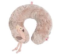 Fehn Cuscino per il collo da viaggio con fenicottero, con animale applicato, forma ergonomica per sostenere, alleviare e offrire supporto sicuro in auto, seggiolino o carrozzina
