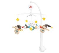 Fehn Music Mobile Bruno - Giocattolo musicale di aiuto al sonno con simpatici animali - Carillon mobile con la melodia "Sai quante stelline" - musicale mobile per bambini da 0 a 5 mesi