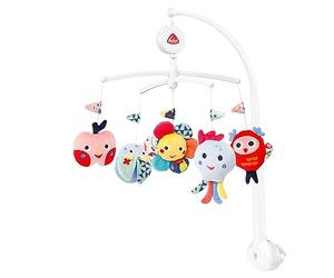 Fehn giostrina musicale COLOR Friends - mobile da appendere con melodia musicale ninna nanna Reverie e personaggi per calmare e intrattenere - Con fissaggio al letto per bambini da 0 a 5 mesi