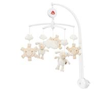 Fehn giostrina musicale pecore - mobile da appendere con melodia musicale Dormi, bambino, dormi e personaggi per calmare e intrattenere - Con fissaggio al letto per bambini da 0 a 5 mesi