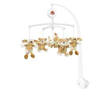 Fehn Music Mobile Rainbow - Giocattolo musicale di aiuto al sonno con simpatici animali - mobile music box melodia "Buona luna" - Music mobile per culla per bambini e neonati da 0 a 5 mesi
