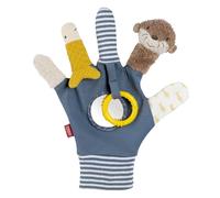 Fehn Spielhandschuh Otter - Fingerpuppen-Handschuh Otter und Fisch mit Rassel, Greifring, Raschelpapier & Spiegel - stärkt Eltern-Kind-Beziehung - für Babys und Kleinkinder 0+