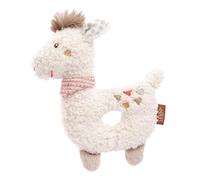 Fehn 058154 Ring-Greifling Lama/Motorikspielzeug mit Rassel - Treuer Begleiter für Babys und Kleinkinder ab 0+ Monaten