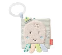Fehn Libro con polipo, in tessuto motivi di animali marini, giocattolo squeaker, carta frusciante e specchio, 8 pagine, per neonati bambini da 0+ mesi