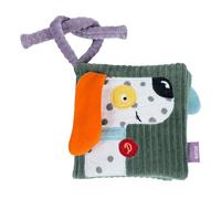 Fehn Libro in Tessuto Cane Dotty - Libro tattile da afferrare | 8 pagine con funzioni da toccare e scoprire, in cotone - ideale a casa e in viaggio