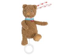 Fehn Mini carillon a forma di orso, peluche e aiuto per addormentarsi, carillon da avvolgere con dolce melodia "nannuncia di Brahms" calma in ogni situazione, giocattolo per neonati e bambini a