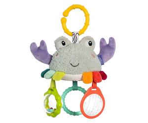 Fehn Mini granchio giocattolo mobile, per attività motorie, da appendere, per passeggino, lettino e seggiolino per auto, da mordere, afferrare, produce suoni, per neonati e bambini dai 3 mesi