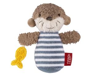 Fehn Mini Sonaglio Lontra, Giocattolo da Afferrare per Suonare, Sentire, Giocare con un Tenero Animale in Tessuto Morbido, per le Abilità Motorie come Compagno Fedele per Neonati e Bambini da 0+ Mesi