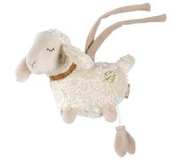 Fehn Mini Carillon Pecora Natur, Peluche e Aiuto al Sonno con Cotone da Agricoltura Biologica Certificata, Melodia 'Ninna Nanna di Brahms', Giocattolo per Neonati e Bambini da 0+ Mesi