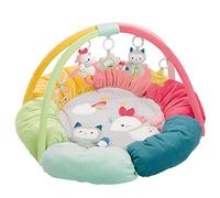 Fehn Nido attività 3D arco di gioco Aiko e Yuki - Tappeto da gioco rotondo con 5 giocattoli rimovibili da afferrare - per neonati e bambini a partire da 0+ mesi - come regalo per la nascita