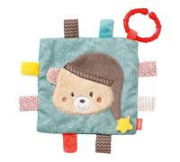 Fehn Panno frusciante Bruno giocattolo con squeaker e linguette in tessuto giocattolo frusciante per bambini con pratico anello di fissaggio per neonati e bambini da 0+ mesi