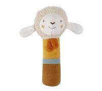 Fehn pecora giocattolo da afferrare con bastone NATUR - giocattolo per attività motoria con sonaglio per afferrare, coccolare - cotone da coltivazione biologica - per bambini dalla nascita