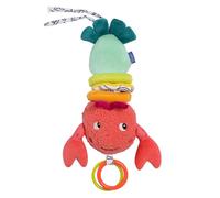 Fehn Peluche a forma di aragosta con carillon, un aiuto per addormentarsi, con dolce melodia Ninna nanna di Brahms versione in lingua tedesca, calmante in ogni situazione, per bambini da 0 mesi