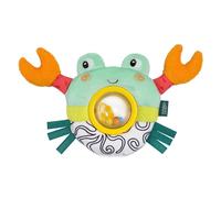 Fehn Peluche a forma di granchio con sonaglio, giocattolo per attività motorie, favorisce lo sviluppo sensoriale, la capacità di afferrare e produrre suoni, per bambini e neonati dai 3 mesi