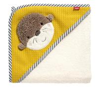 Fehn Poncho bagno con cappuccio Lontra Theo - Asciugamano in spugna | Assorbente e morbido, con cappuccio e motivo animale - asciugamano da bagno per neonati e bambini dalla nascita