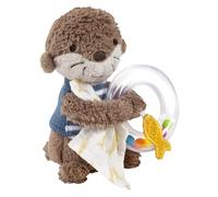 Fehn Sonaglio ad Anello Lontra, Giocattolo da Afferrare per Suonare, Sentire, Giocare con un Peluche Come Fedele Compagno, Gioco di Abilità Motoria per Neonati e Bambini da 0+ Mesi