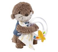 Fehn Sonaglio ad Anello Lontra, Giocattolo da Afferrare per Suonare, Sentire, Giocare con un Peluche Come Fedele Compagno, Gioco di Abilità Motoria per Neonati e Bambini da 0+ Mesi