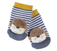 Fehn Rasselsocken Otter - Activity-Babysöckchen mit niedlichen Tieren zum Greifen, Rasseln, Strampeln & Geräusche erzeugen - Lernspielzeug für Babys von 0-12 Monaten