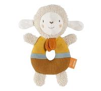 Fehn Pecora da Afferrare ad Anello Fehnnatur, Peluche in Cotone Biologico, Giocattolo per Bambini con Sonaglio per l'Apprendimento Ludico, Giocattolo da Afferrare per Neonati e Bambini da 0+ Mesi