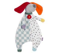 Fehn Schmusetuch Hund NATUR - Spielkamerad & Stofftier-Schnuffeltuch mit Bio-Baumwolle aus biologisch kontrolliertem Anbau (kbA) - mit Schnuller-Befestigung für Babys & Kleinkinder ab 0+ Monaten