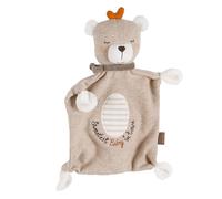 Fehn Schmusetuch Teddy Baby - Spielkamerad & Stofftier-Schnuffeltuch mit Baumwolle aus kontrolliert biologischem Anbau (kbA) mit individuell gesticktem Slogan - für Babys & Kleinkinder ab 0+ Monaten