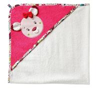 Fehn Telo da bagno Fehn bambini Sweetheart telo da bagno in cotone per bambini telo con simpatico cervo telo da bagno con cappuccio per neonati e bambini da 0+ mesi telo con cappuccio 80 x 80 cm