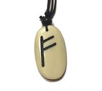 Fehu Rune - Ciondolo in osso (bianco) | Rune, gioielli runici, osso