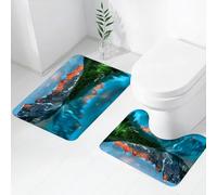 FEHWI Set Tappeti Bagno 2 Pezzi in Microfibra - Tappetino da Bagno Morbido e Antiscivolo - Durevole e Assorbente,Il lago, gli alberi e le montagne sembrano così belli