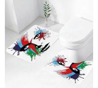 FEHWI Set Tappeti Bagno 2 Pezzi in Microfibra - Tappetino da Bagno Morbido e Antiscivolo - Durevole e Assorbente,Lo sguardo enigmatico dove le tonalità contrastanti si intrecciano attorno agli oc