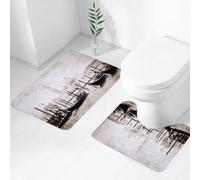 FEHWI Set Tappeti Bagno 2 Pezzi in Microfibra - Tappetino da Bagno Morbido e Antiscivolo - Durevole e Assorbente,Canale veneziano, le gondole attraccano lungo il canale, appoggiate al lontano cam