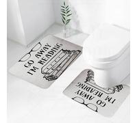 FEHWI Set Tappeti Bagno 2 Pezzi in Microfibra - Tappetino da Bagno Morbido e Antiscivolo - Durevole e Assorbente,Per favore, vai via, sto leggendo il logo, il cartello, citazioni ispiratrici e de