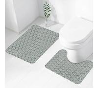 FEHWI Set Tappeti Bagno 2 Pezzi in Microfibra - Tappetino da Bagno Morbido e Antiscivolo - Durevole e Assorbente,Tradizionale - Design di modelli di stile, modello verde, modelli di prodotti cult