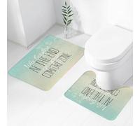 FEHWI Set Tappeti Bagno 2 Pezzi in Microfibra - Tappetino da Bagno Morbido e Antiscivolo - Durevole e Assorbente,Stile di vita, la vita motivazionale inizia alla fine della tua citazione sulla zo