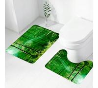 FEHWI Set Tappeti Bagno 2 Pezzi in Microfibra - Tappetino da Bagno Morbido e Antiscivolo - Durevole e Assorbente,Il sole splende attraverso la rigogliosa volta ed emette una luce soffusa sui bosc