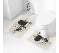 FEHWI Set Tappeti Bagno 2 Pezzi in Microfibra - Tappetino da Bagno Morbido e Antiscivolo - Durevole e Assorbente,Western, vecchio carro tradizionale, pioniere della prateria del selvaggio West