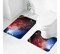 FEHWI Set Tappeti Bagno 2 Pezzi in Microfibra - Tappetino da Bagno Morbido e Antiscivolo - Durevole e Assorbente,Scena del delitto, scena di omicidio recente, proiettili, contorno di gesso, marca