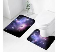 FEHWI Set Tappeti Bagno 2 Pezzi in Microfibra - Tappetino da Bagno Morbido e Antiscivolo - Durevole e Assorbente,Scene cosmiche misteriose, buchi neri e nebulose, vortici stellari, uno scorcio de