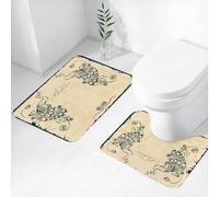 FEHWI Set Tappeti Bagno 2 Pezzi in Microfibra - Tappetino da Bagno Morbido e Antiscivolo - Durevole e Assorbente,Invito a tema pavone vintage, invito a tema pavone squisito, pavone in stile retrò