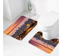 FEHWI Set Tappeti Bagno 2 Pezzi in Microfibra - Tappetino da Bagno Morbido e Antiscivolo - Durevole e Assorbente,Vista dal Monte degli Ulivi alla Città Vecchia di Gerusalemme