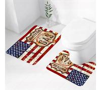 FEHWI Set Tappeti Bagno 2 Pezzi in Microfibra - Tappetino da Bagno Morbido e Antiscivolo - Durevole e Assorbente,Cartello vintage della stazione di servizio della Route 66