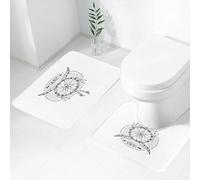 FEHWI Set Tappeti Bagno 2 Pezzi in Microfibra - Tappetino da Bagno Morbido e Antiscivolo - Durevole e Assorbente,Simbolo del Toro, Toro disegnato con ali ornate e decorazioni