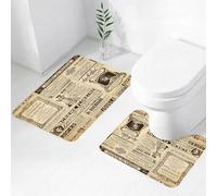 FEHWI Set Tappeti Bagno 2 Pezzi in Microfibra - Tappetino da Bagno Morbido e Antiscivolo - Durevole e Assorbente,Vecchie pagine di giornale con pubblicità e moda d'epoca.