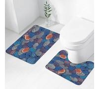 FEHWI Set Tappeti Bagno 2 Pezzi in Microfibra - Tappetino da Bagno Morbido e Antiscivolo - Durevole e Assorbente,Modello senza soluzione di continuità con metà frutto e frutto intero.