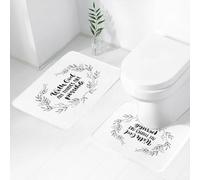 FEHWI Set Tappeti Bagno 2 Pezzi in Microfibra - Tappetino da Bagno Morbido e Antiscivolo - Durevole e Assorbente,P religioso vettoriale disegnato a mano - Con Dio tutto è possibile. Illustrazione