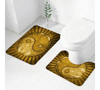 FEHWI Set Tappeti Bagno 2 Pezzi in Microfibra - Tappetino da Bagno Morbido e Antiscivolo - Durevole e Assorbente,ying yang, ying yang industriale E Dell Asia Orientale E