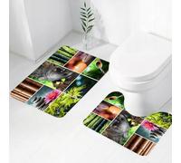 FEHWI Set Tappeti Bagno 2 Pezzi in Microfibra - Tappetino da Bagno Morbido e Antiscivolo - Durevole e Assorbente,Elementi zen di tranquillità e spiritualità, pensiero di pace, simbolo di pace, im