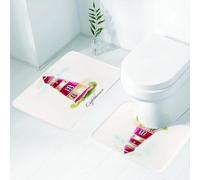 FEHWI Set Tappeti Bagno 2 Pezzi in Microfibra - Tappetino da Bagno Morbido e Antiscivolo - Durevole e Assorbente,Decorazione faro, stampa acquerello faro, pastello sbiadito, corsivo vintage