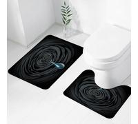 FEHWI Set Tappeti Bagno 2 Pezzi in Microfibra - Tappetino da Bagno Morbido e Antiscivolo - Durevole e Assorbente,Concetto di rosa triste come un fiore nero scuro a forma di cuore che piange una l
