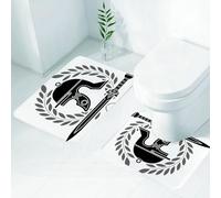 FEHWI Set Tappeti Bagno 2 Pezzi in Microfibra - Tappetino da Bagno Morbido e Antiscivolo - Durevole e Assorbente,Elmo romano e alloro, elmo romano e spada d'alloro, antica corona romana